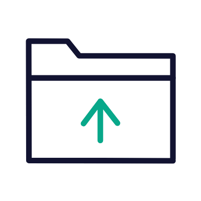 Folder Arrow Up, Animated Icon, Outline