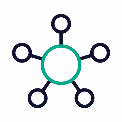 Hub Network, Animated Icon, Outline