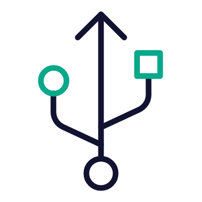 USB Connector, Animated Icon, Outline