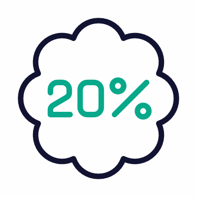 Coupon Sale 20%, Animated Icon, Outline