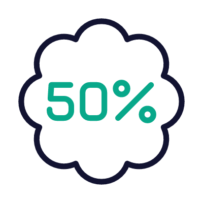 Coupon Sale 50%, Animated Icon, Outline
