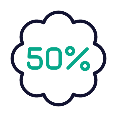 Sale 50%, Animated Icon, Outline