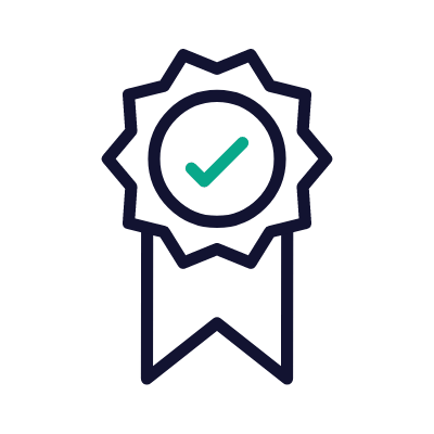 Medal Ribbon Check, Animated Icon, Outline