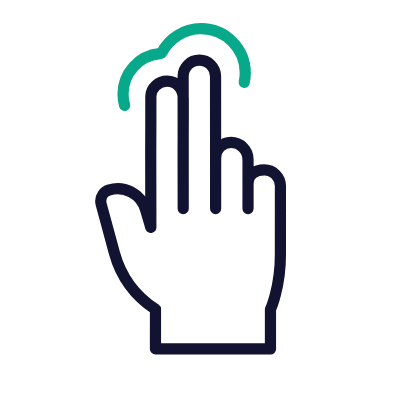 Tap Two Fingers, Animated Icon, Outline