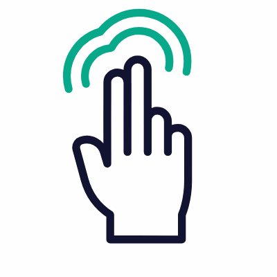 Tap Two Fingers Twice, Animated Icon, Outline