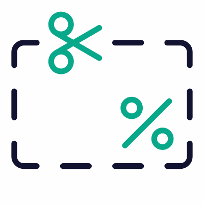 Cut Out Coupon, Animated Icon, Outline