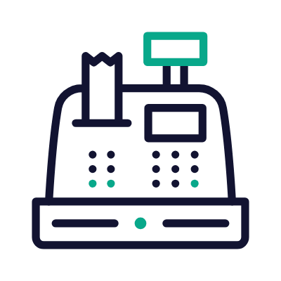 Cash Register, Animated Icon, Outline