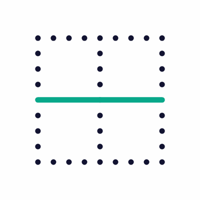 Border Horizontal, Animated Icon, Outline