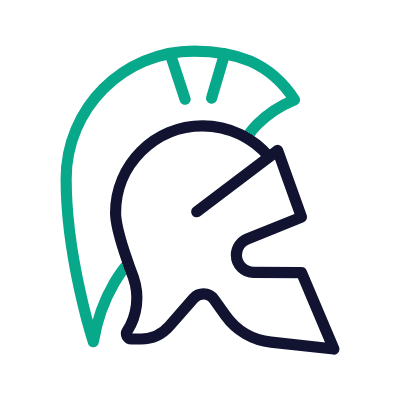 Spartan Helmet, Animated Icon, Outline