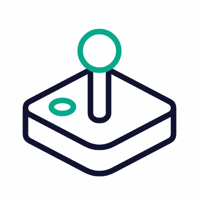 Joystick 3D, Animated Icon, Outline