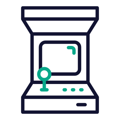 Arcade Machine, Animated Icon, Outline
