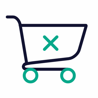 Cart Cross, Animated Icon, Outline