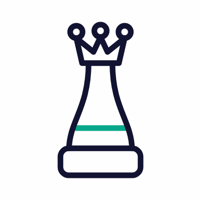 Chess Queen, Animated Icon, Outline