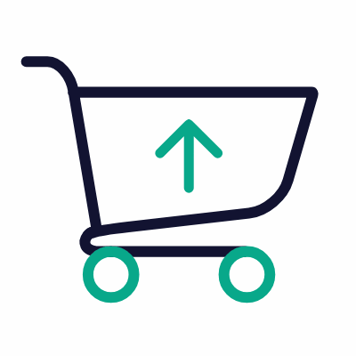 Cart Arrow Up, Animated Icon, Outline