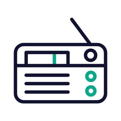 Radio, Animated Icon, Outline