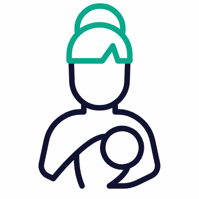 Woman Breastfeeding, Animated Icon, Outline