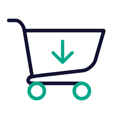 Cart Arrow Down, Animated Icon, Outline