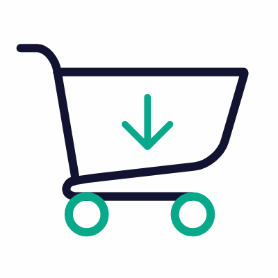 Trolley Arrow Down, Animated Icon, Outline