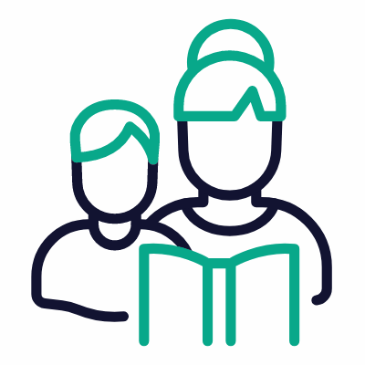 Reading Babies, Animated Icon, Outline