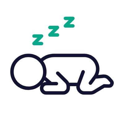 Baby Napping, Animated Icon, Outline