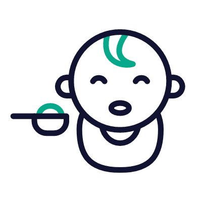 Feeding Baby, Animated Icon, Outline