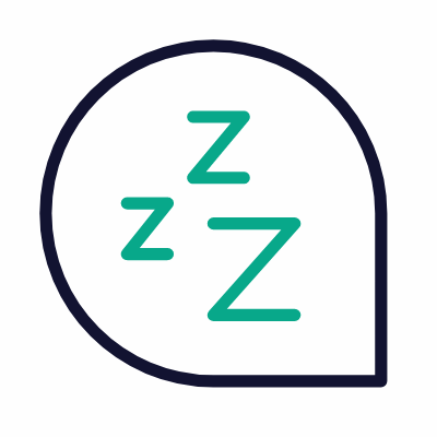 Chat Sleep, Animated Icon, Outline