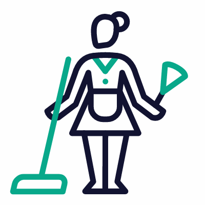 Housekeeper, Animated Icon, Outline