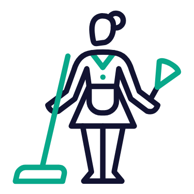 Housekeeper, Animated Icon, Outline