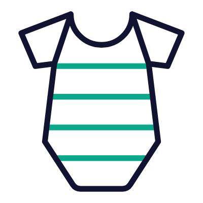Baby Onesie, Animated Icon, Outline