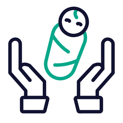 Hands Open Baby, Animated Icon, Outline