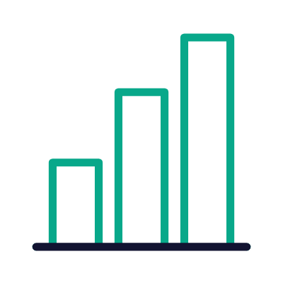 Bar Chart Vertical Grow, Animated Icon, Outline