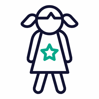 Baby Doll, Animated Icon, Outline