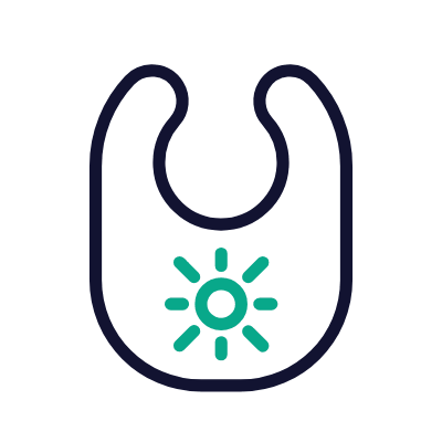Baby Bib, Animated Icon, Outline