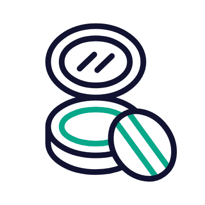 Face Powder, Animated Icon, Outline