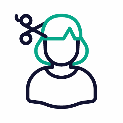 Haircut, Animated Icon, Outline