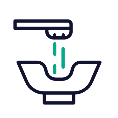 Hair Washing, Animated Icon, Outline