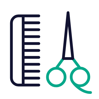 Scissors Comb, Animated Icon, Outline