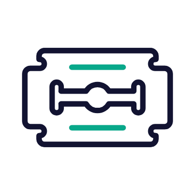 Razor Blade, Animated Icon, Outline