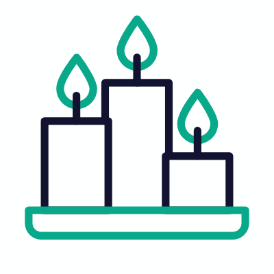 Candles, Animated Icon, Outline