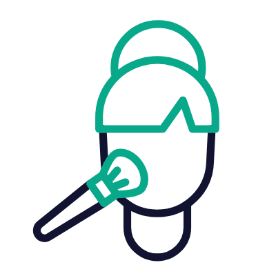 Powder Makeup, Animated Icon, Outline