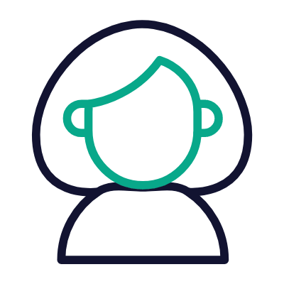 Nodding Woman, Animated Icon, Outline
