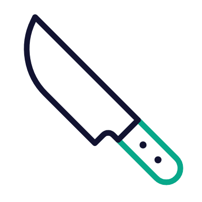 Chef's Knife, Animated Icon, Outline