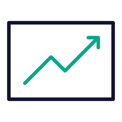 Arrow Growth, Animated Icon, Outline