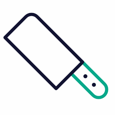 Cleaver, Animated Icon, Outline
