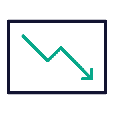 Arrow Decrease, Animated Icon, Outline