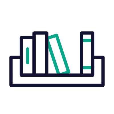 Bookshelf, Animated Icon, Outline