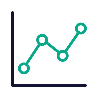 Line Chart Grow, Animated Icon, Outline