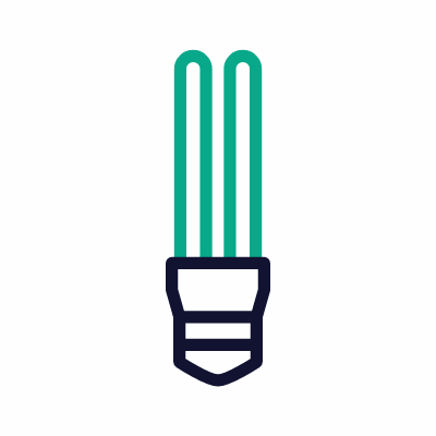 Twin Tube Bulb, Animated Icon, Outline