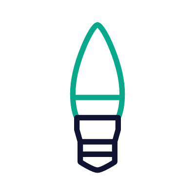 Candle Bulb, Animated Icon, Outline