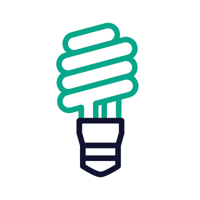 Spiral Bulb, Animated Icon, Outline